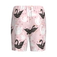 thumbnail image 2 of Lsque Swan And Flowers2 Mens Sleep Pajama Shorts,Short Pajama Pants, Cotton Ultra-Soft Knit-Large, 2 of 9