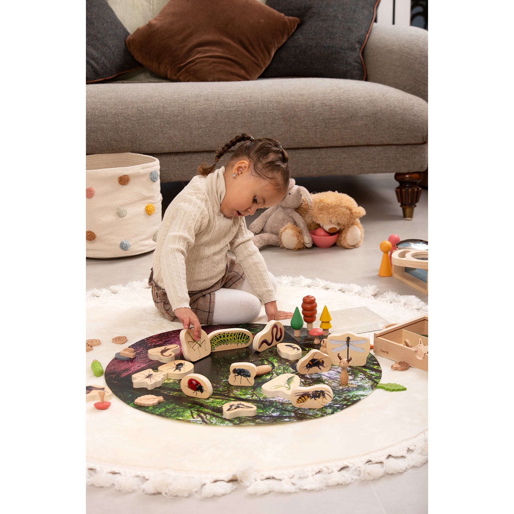 TickiT Wooden Minibeast Blocks - Set of 15