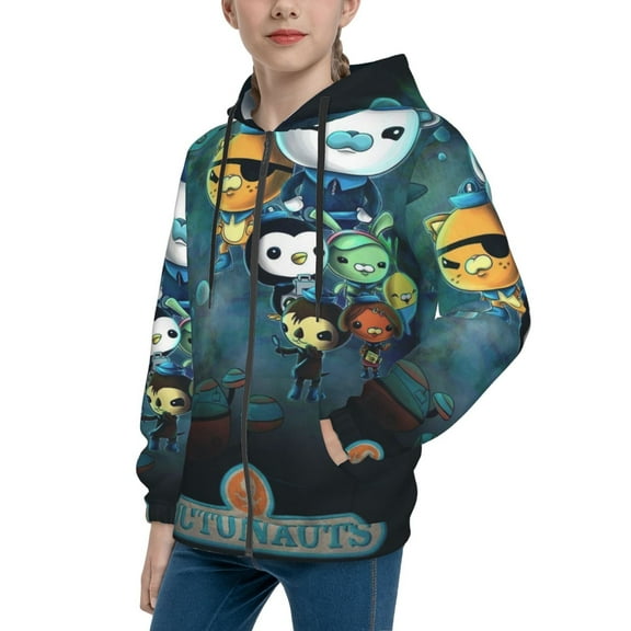 Youth Octonau-t Zip Up Hoodie Graphic Hooded Sweatshirt for Girls Boys Outdoor Jacket
