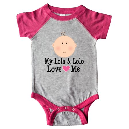 

Inktastic My Lola and Lolo Love Me Gift Baby Girl Bodysuit