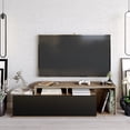 thumbnail image 2 of Nexera 58" Modern Engineered Wood TV Stand, Walnut & Black Melamine, 2 of 5
