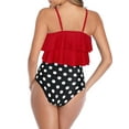thumbnail image 3 of Ponceau Women's Tankini Swimsuits Two Piece High Waisted Bathing Suit for Women Best Tummy Control Swimwear Red-Black Dot M, 3 of 6