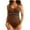 Coffee, variant on PuLe Women's One Piece Swimsuit Plunge Neckline Cutout Criss Cross Bathing Suit ﻿ ﻿
