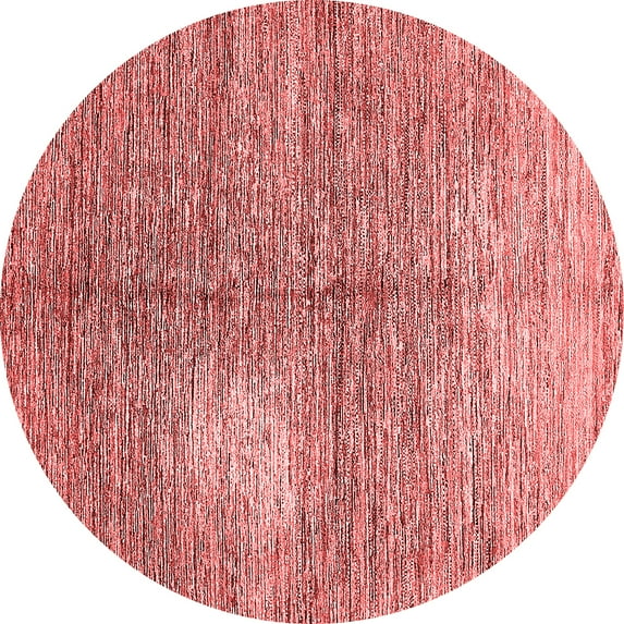 Ahgly Company Indoor Round Abstract Red Modern Area Rugs, 4' Round