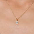 thumbnail image 3 of Gem Stone King 14K Yellow Gold DEF Lab Grown Diamond and Orange Sapphire Pendant Necklace for Women | 0.75 Cttw | Gemstone April Birthstone | Pear Shape 8X5MM | With 18 inch Chain, 3 of 6