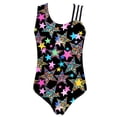 thumbnail image 3 of iiniim Kids Girls One-Piece Sleeveless Ballet Leotard Gymnastic Yoga Dance Sports Bodysuit 4-16 A Starry Black 16, 3 of 6