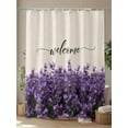 thumbnail image 4 of Shower Curtains Purple Lavender Bath Curtain Spring Pastoral Style Waterproof Bathroom Shower Curtain Set with Hooks Decoration 72 x 72 Inches, 4 of 7