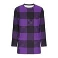 thumbnail image 5 of BXINGOHAI Flannel Nightgowns for Women Long Sleeve Sleepwear Pajama Dress Button Sleepshirts with Pockets Purple M, 5 of 5
