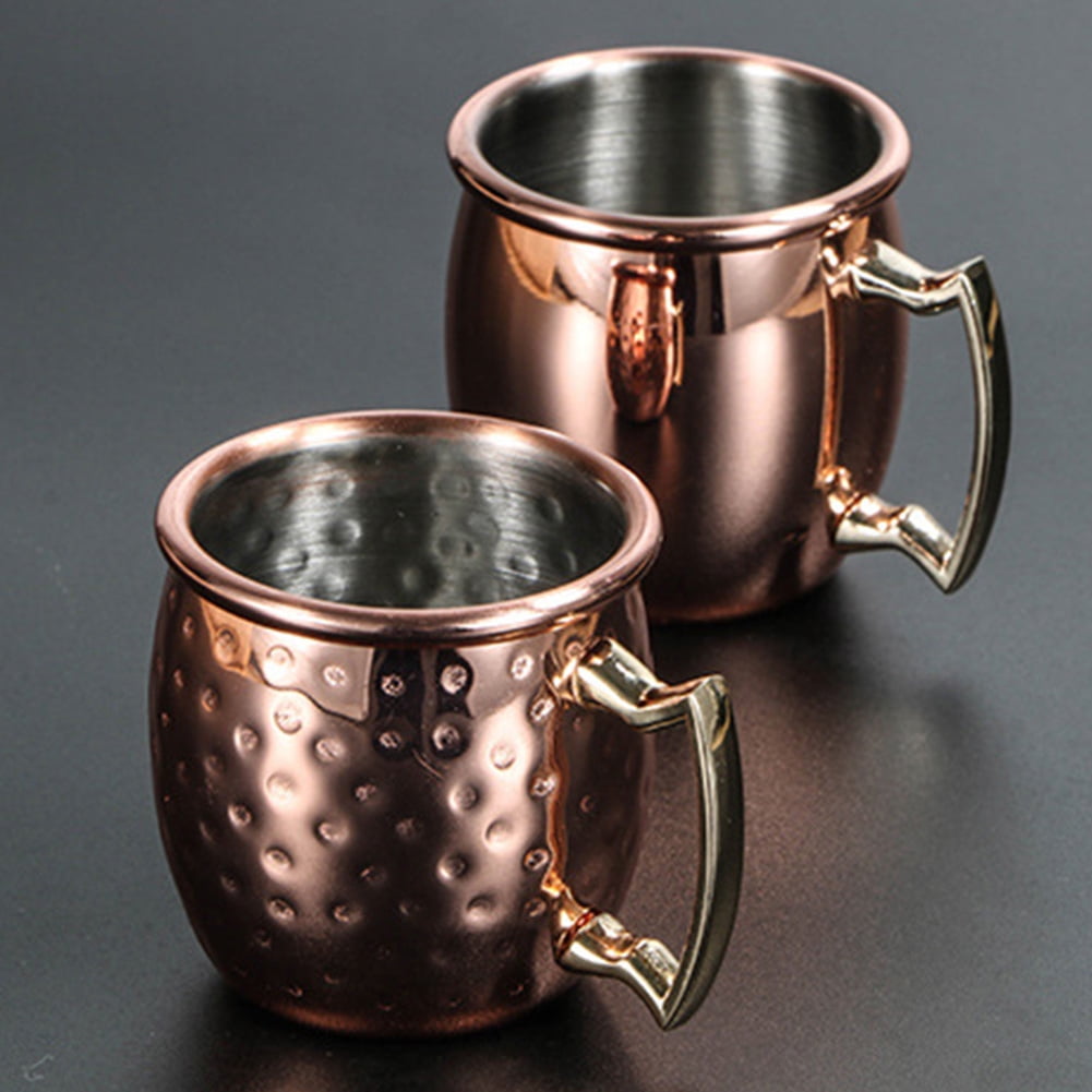 4 Pcs Stainless Steel Moscow Mule Cup Barrel 2oz/60ml Coffee Cocktail Mug