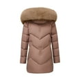 thumbnail image 6 of Scyoekwg Womens Jackets and Coats Winter Zipper Plus Thickened Fleece Warm Jacket Long Cotton Coat Solid Color Outwear Casual Loose Long Sleeve Outerwear (Khaki,XXXL), 6 of 6