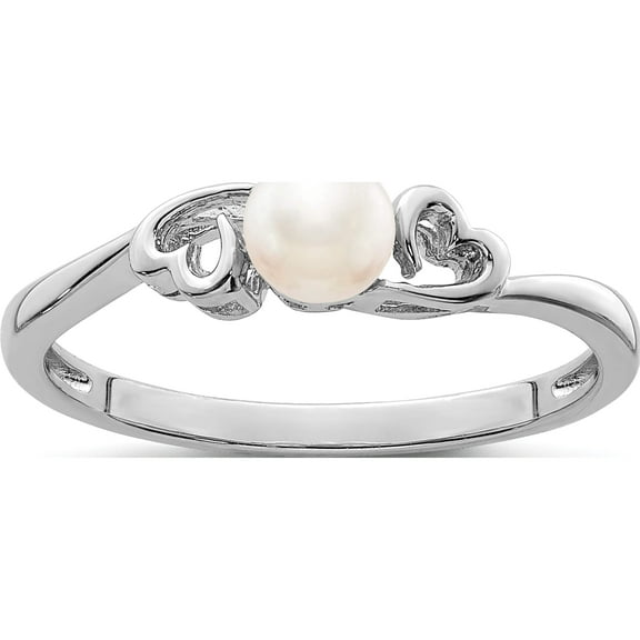 Sterling Silver Rhodium-Plated Fw Cultured Pearl Ring (Size 10) Made In China qbr15jun-10