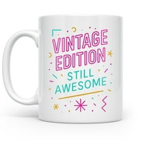 Still Awesome Vibes 11 oz Coffee Mug - Retro Neon Arcade Design White Ceramic Gift