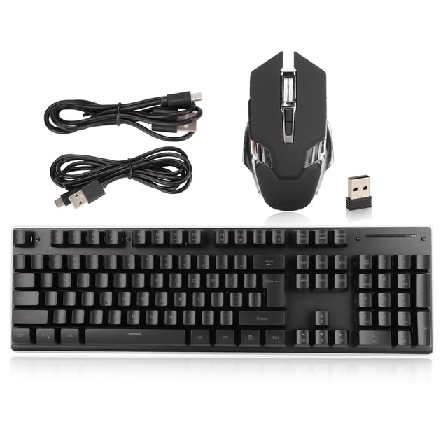 Combo de teclado y ratón RGB con retroiluminación LED, batería recargable de 2000 mAh, 7D, 3200 DPI, inalámbrico, para PC y gamers.