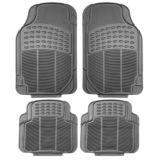 FH Group Universal Fit Rubber Floor Mats for Cars, Trimmable Mats for
