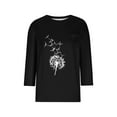 thumbnail image 4 of Jewelreauty Women Tunic Tops Elbow Length Round Neck Floral T-Shirts Summer Casual Basic Tee, 4 of 5