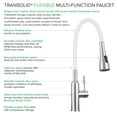 thumbnail image 3 of Transolid PF7509B Kitchen/Laundry Faucet with Dual Spray and Flex Neck in White, 3 of 10
