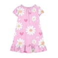 thumbnail image 4 of HAOTAGS Girls Floral Sleepwear Dress, Short Sleeve Flare Flowy Ruffles Hem Cute Casual Home Dress Multicolor Size 8, 4 of 9