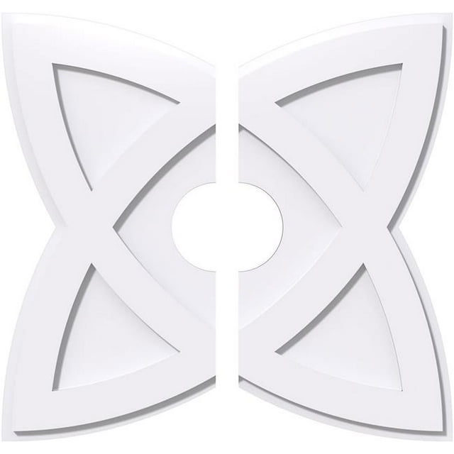 Ekena Millwork CMP24CM2-05000 24 in. OD x 5 in. ID Square Cosmo Architectural Grade PVC Contemporary Ceiling Medallion - 2 Piece