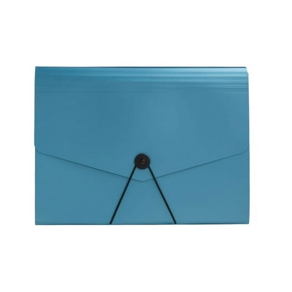 Office Depot® Brand Plastic File, 13 Pocket, Expansion 5-1/2", 8 1/2" x 11", Letter, Blue, Pack of 1