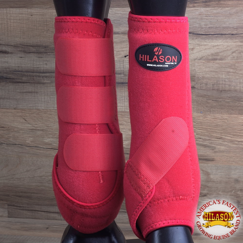 Hilason Infra Tech Horse Medicine Sports Boots Rear Hind Leg Red