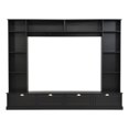 thumbnail image 3 of Spaco Large Wall Unit Entertainment Center with Bookshelves for TVs Up to 78'', 104.2''W*81.2''H Modern TV Console with Cabinets and Open Shelves, 4-in-1 TV Stand with Golden Handles, Black, 3 of 13