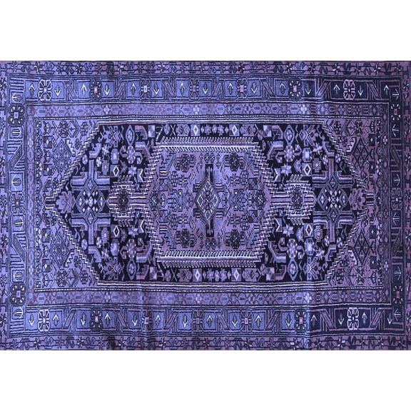 Ahgly Company Indoor Rectangle Persian Blue Traditional Area Rugs, 5' x 7'