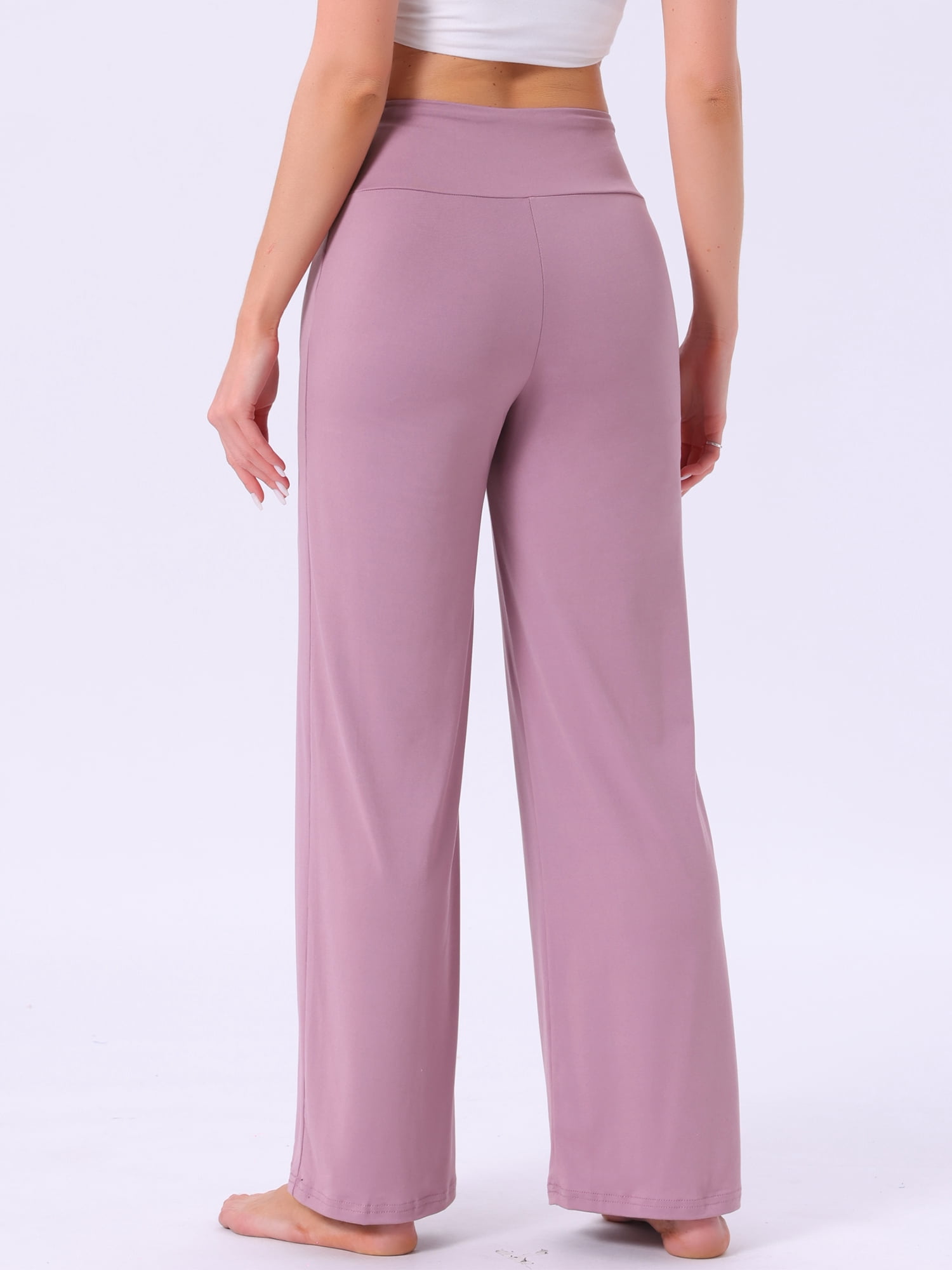 DARING DIVA Women's Casual Wide Leg Drawstring Sweatpant S Purple