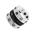 thumbnail image 1 of Brazalete de cadena de metal ancho Zulema con cremallera de cuero PU Punk blanco, 1 of 7
