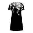 thumbnail image 3 of Drses Summer Dresses for Women 2024 Women's Fashion Printed Short Sleeve Round-Neck Mid-Calf Dress Women's Casual Dresses, 3 of 4