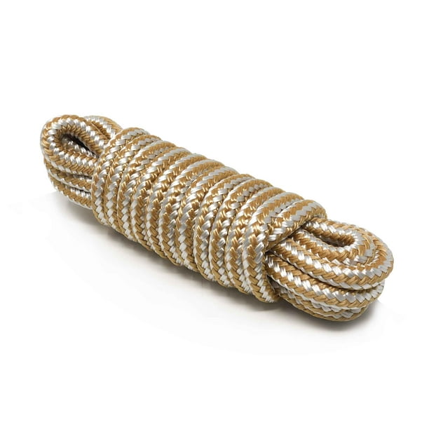 Five Oceans Marine Nylon Double Braid Dock Line 3/8 inches x 15FT, Gold