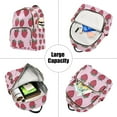 thumbnail image 5 of FORMRS Mini Backpack Purse for Women Quilted Travel Daypack Casual Shoulder Bag, Cartoon Strawberry, 5 of 7
