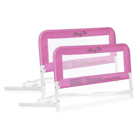 Dream On Me Mesh Security Bed Rails, Double Pack, Pink