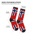 thumbnail image 3 of Women's Men's Norway Flag Colorful Novelty Pattern Crew Athletic Socks, 3 of 7