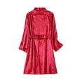 thumbnail image 1 of Jgppe Women's Robe Ice Silk Comfy Breathable Bathrobe Solid Color Sleepwear Soft Nightgown, 1 of 6