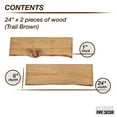 thumbnail image 3 of PIPE DECOR 24 in. Live Edge Wood Shelf Trail Brown 2 Pack (Wood Only), 3 of 10