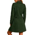 thumbnail image 4 of VEKDONE Womens Pea Coat Notch Lapel Double Breasted Trench Coats Relaxed Fit Button Cuffs Side flap Pockets Overcoat Business Casual Fall Winter Outerwear, 4 of 8