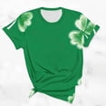 thumbnail image 4 of KIHOUT Nouveaux Arrivlas T-Shirts pour Femmes Fête de la Saint-Patrick, Mode Grande Taille Col Rond Manches Courtes T-Shirt Imprimé Vert, Taille P-5TG, 4 of 5