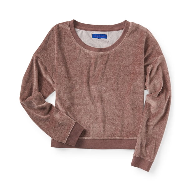 Sudadera de terciopelo Aeropostale para mujer, marrón, mediana