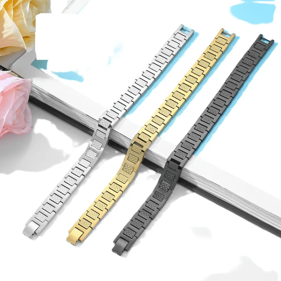 Father's Day Gift Luxury Men’s Geometric Link Bracelet – HighPolish Chain– Premium Men’s Wristwear SILVER