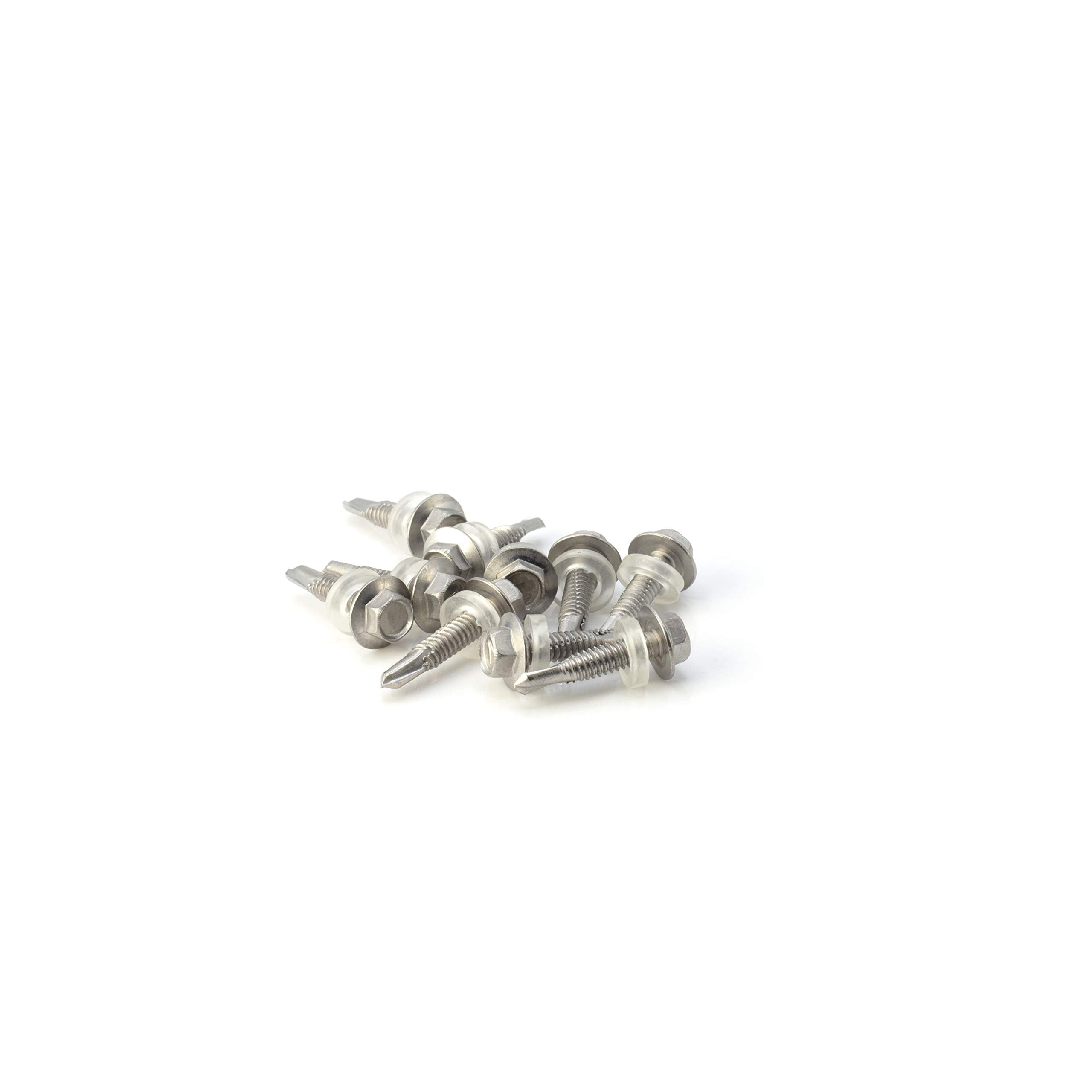 THE CIMPLE CO - 100pc Stainless Steel Self Drilling Tapping Screws #12 x 1" Hex Washer Head