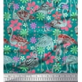 thumbnail image 1 of Soimoi Velvet Fabric Floral & Flamingo Bird Fabric Prints by Yard 58 Inch Wide, 1 of 1