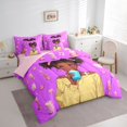 thumbnail image 2 of Castle Fairy Black Cute Anime Girl Full Size Bedding Sets 7 Pieces,Dreamy Princess Print Full Size Bed in a Bag,Purple Pink,Grey Reversible, 2 of 7