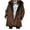 A Coffee, variant on VEKDONE 2025 Clearance Coats for Women Women Fuzzy Fleece Lined Jackets Parka Plus Size Winter Warm Coats Lapel Horn Button Down Furry Outerwear