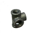 thumbnail image 4 of DN15 DN20 DN25 Four Way Pipe Fitting Black Malleable Iron Side Outlet Elbow Industrial Cast Iron Tee Corner Crafts Book Shelf, 4 of 5