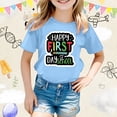 thumbnail image 2 of YUEHUA Back To School Girls Shirts Trendy Breathable O-Neck 1/4 Sleeve Happy First Day Of School 1st Grade Tee Boys Girls Toddler, 2 of 5