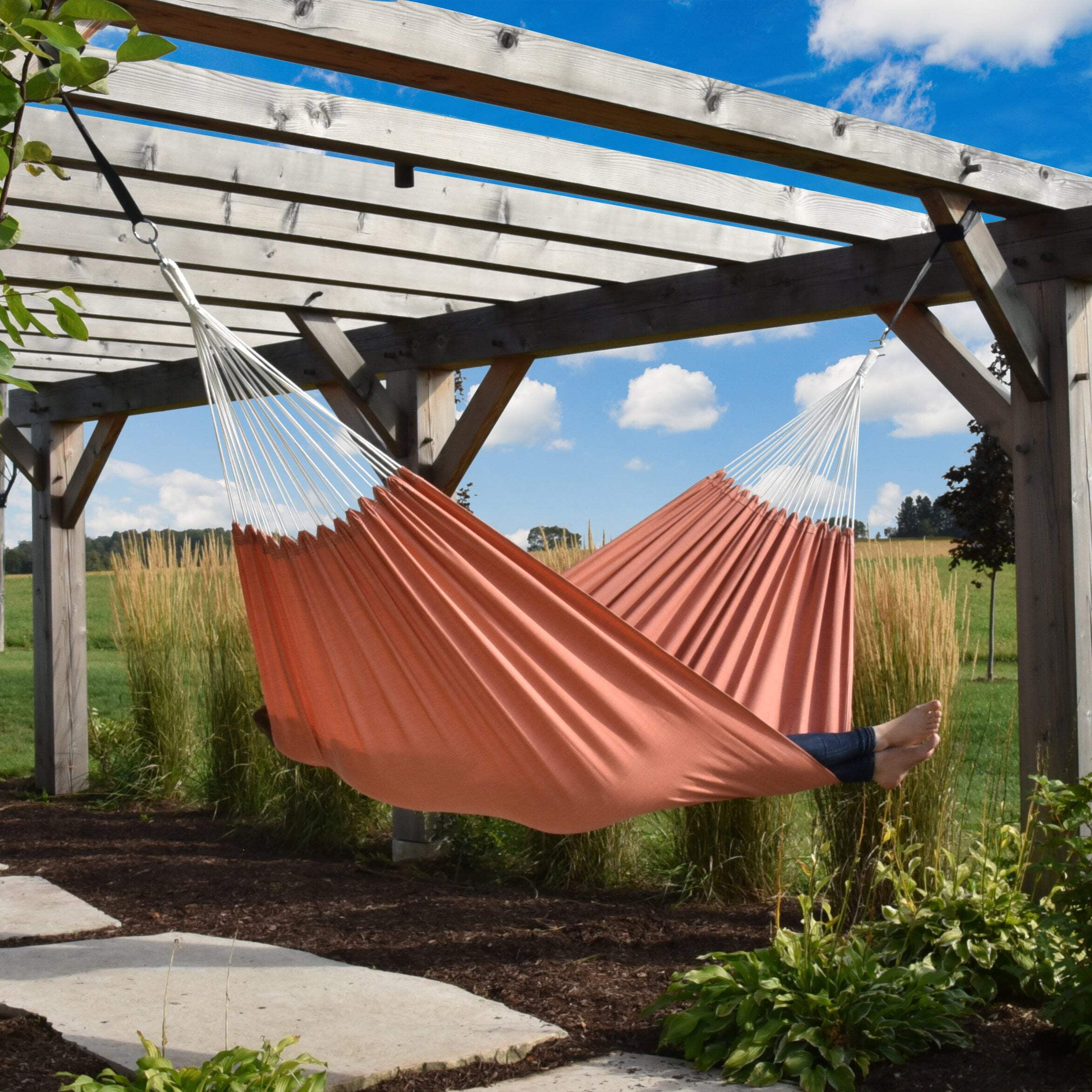 Vivere Brazilian Double Sunbrella® Hammock - Coral