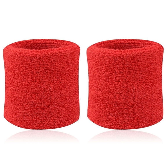 Eonox 2Pcs Sports Wristband Solid Color Absorbent Wrist Wrap Cotton Breathable Quick Dry Sweatband for Tennis Badminton