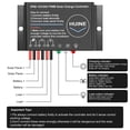 thumbnail image 4 of HUINE 20A 12V 24V Auto IP68 Waterproof PWM Solar Charge Controller Solar Panel Battery Intelligent Regulator for Solar System Caravan Boat(24 Hours Working Mode), 4 of 4