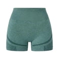 thumbnail image 3 of Yoga Shorts for Women High Waist Lifting Stretchy Breathable Slim Fit Solid Print Gym Shorts for Sporty Wear Green M, 3 of 3