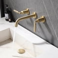 thumbnail image 4 of Wall Mounted Bathroom Sink Faucet, Dual Lever Handle Basin Faucet with Drain Assembly, 4 of 5